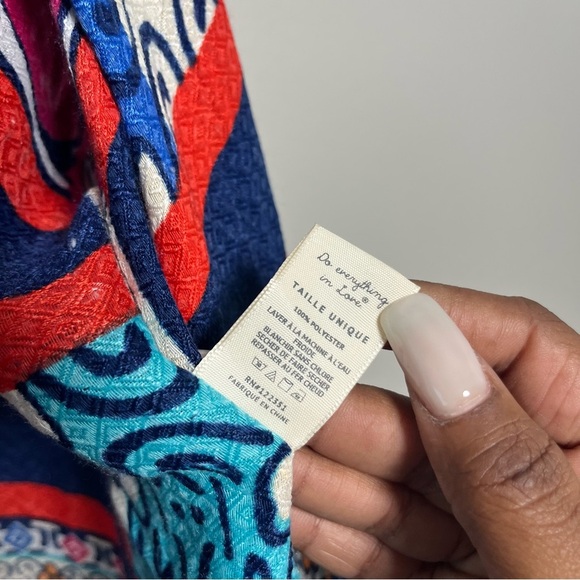 NEW Do Everything in Love Women Kimono Duster Cardigan Patchwork Muti-color Art - Picture 6 of 9